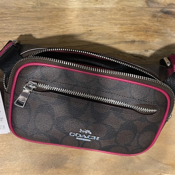 Coach Signature Mini Belt Bag Brown and Violet - Picture 6 of 8